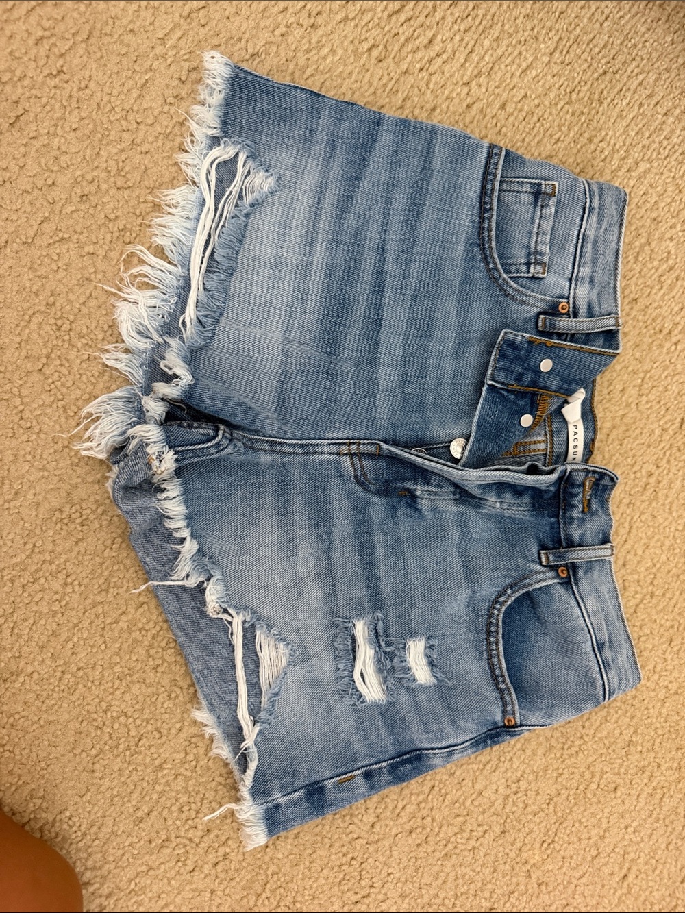PacSun Light Blue Distressed Denim Cutoff Shorts